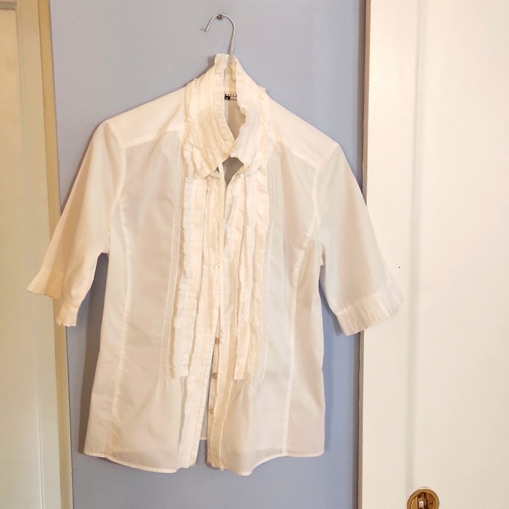 100% Cotton Ruffle Women's Blouse